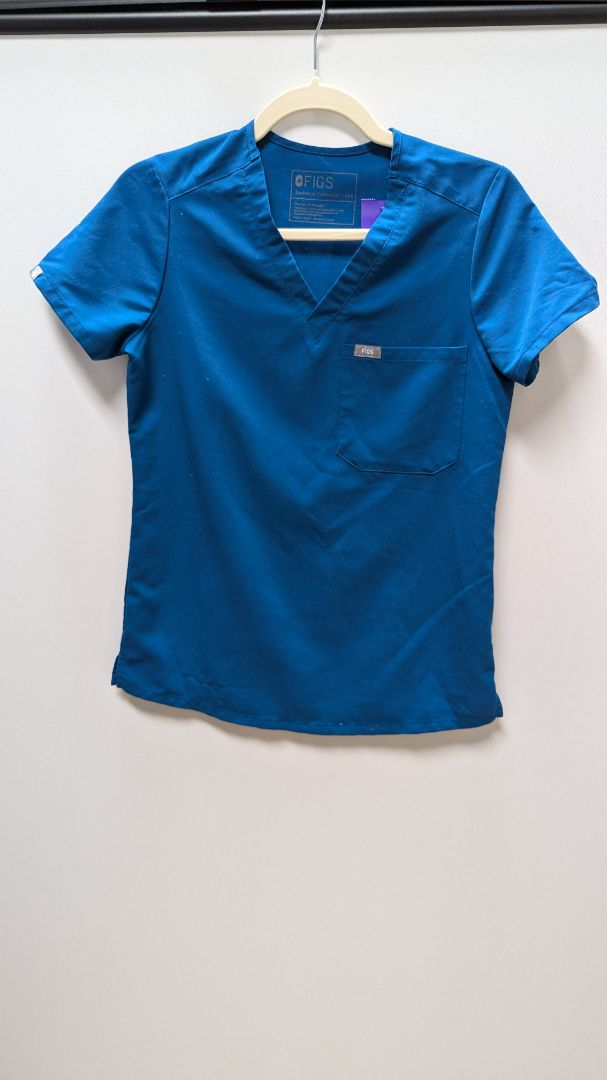 FIGS Blue Technical Collection Scrub Top – Recycled Threads