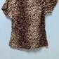 Koi Brown Animal Print Babydoll Scrub Top