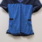 Koi Blue Velvet Adjustable Scrub Top