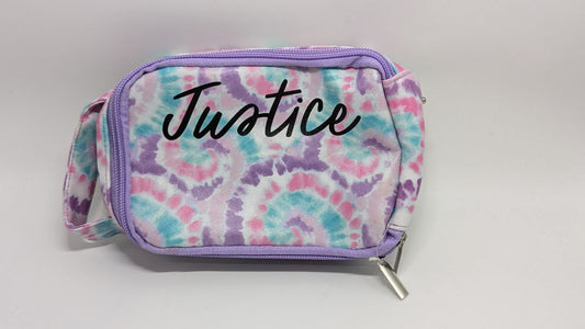 Justice Pink/Purple Tie Dye Cosmetics Bag