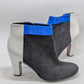 Sam Edelman Black/White/Blue Colorblock Heel Boots