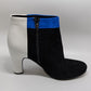 Sam Edelman Black/White/Blue Colorblock Heel Boots