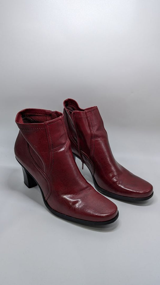 Franco Sarto Figaro Red Crushed Heel Boots