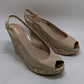 Tahari Cream/Gold Metallic "Taylor" Wedges