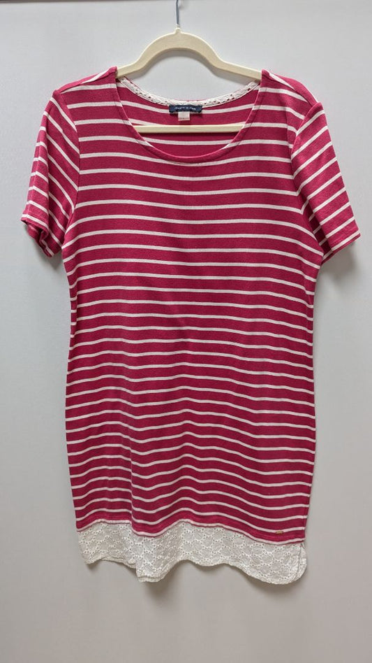 Tommy Hilfiger Pink/White Striped T-Shirt Dress