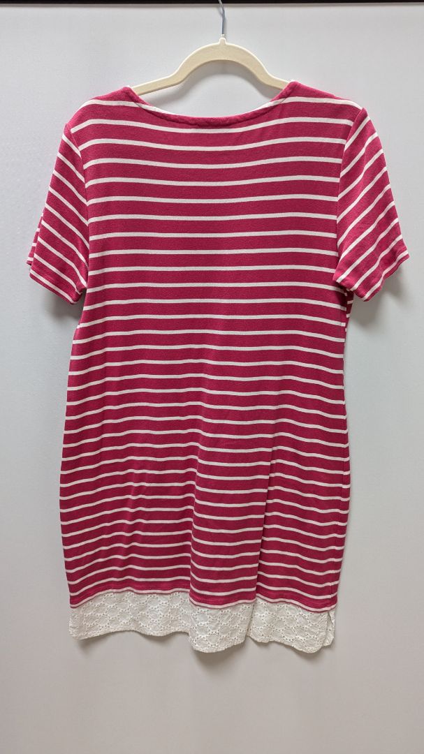 Tommy Hilfiger Pink/White Striped T-Shirt Dress