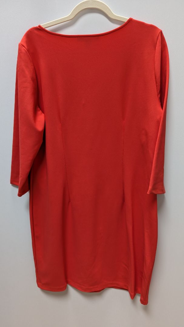 Boston Proper Red 3/4 Sleeve V-Neck Dress