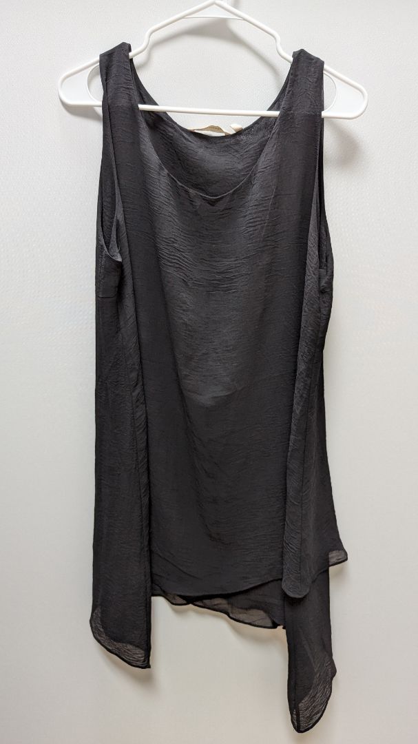 Soft Surroundings Black Asymmetric Tunic Tank Blouse