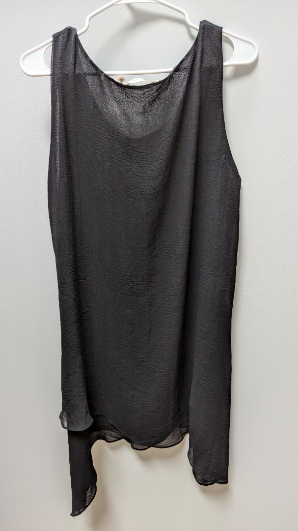 Soft Surroundings Black Asymmetric Tunic Tank Blouse