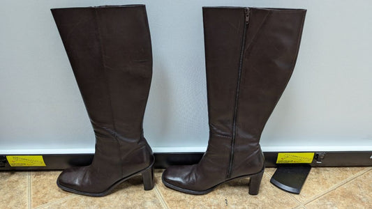 Brioso Brown "Milano" Wide Calf Heel Boots