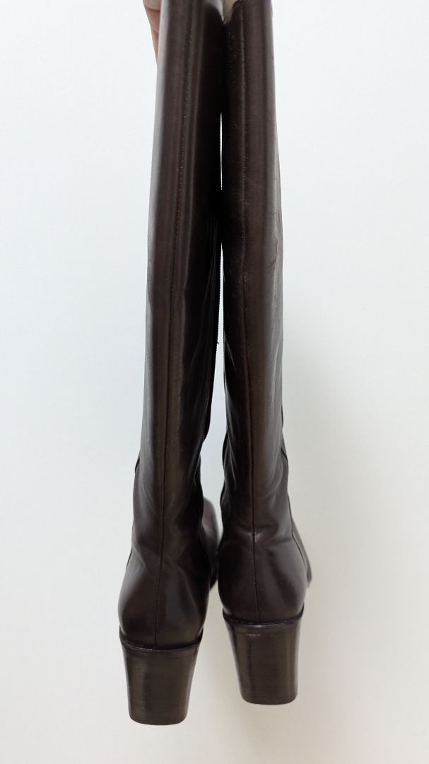 Brioso Brown "Milano" Wide Calf Heel Boots