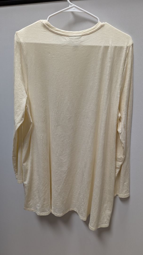 J.Jill Cream Embroidered Long Sleeve Tee