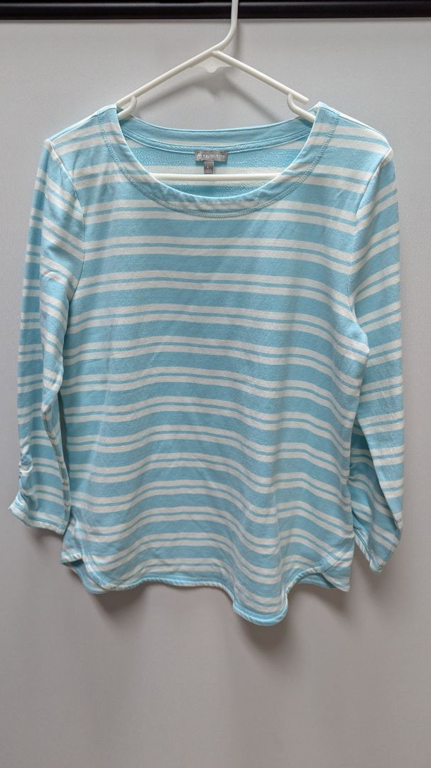 T by Talbots Light Blue/White Striped Tee