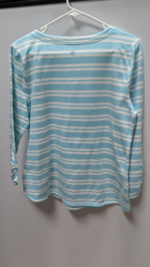 T by Talbots Light Blue/White Striped Tee