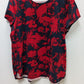 J.Jill Navy/Red Floral "Progress Shirttail" Tee