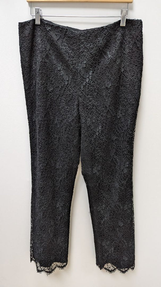 Dan Buchman Black Lace Scalloped Pants