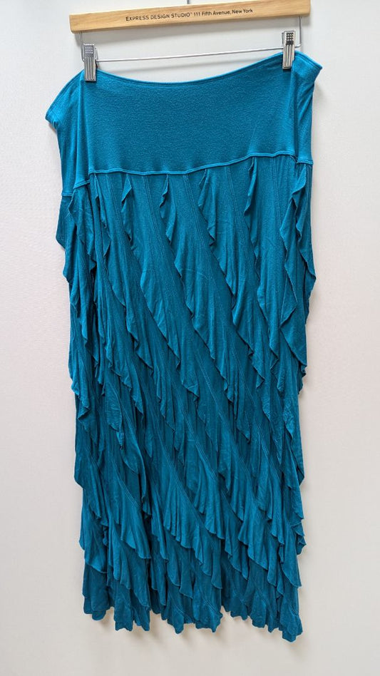 Soft Surroundings Turquoise Pleated Maxi Skirt