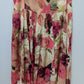 Peruvian Connection Pink "Carmenes" Watercolor Roses Midi Skirt