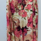 Peruvian Connection Pink "Carmenes" Watercolor Roses Midi Skirt