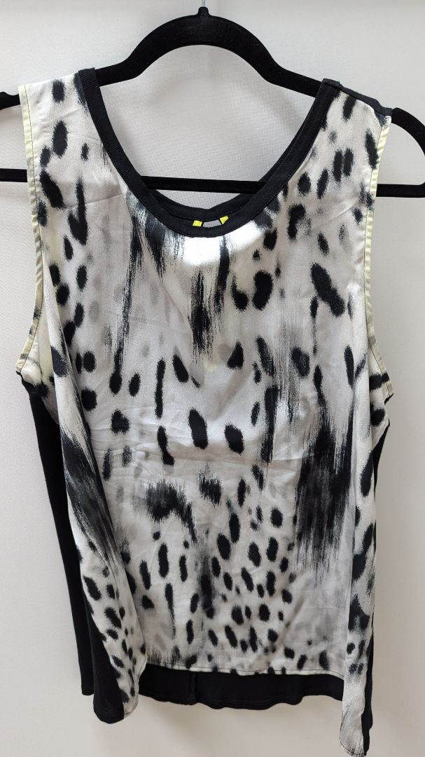 Apt. 9 Black/White Animal Print Sleeveless Blouse