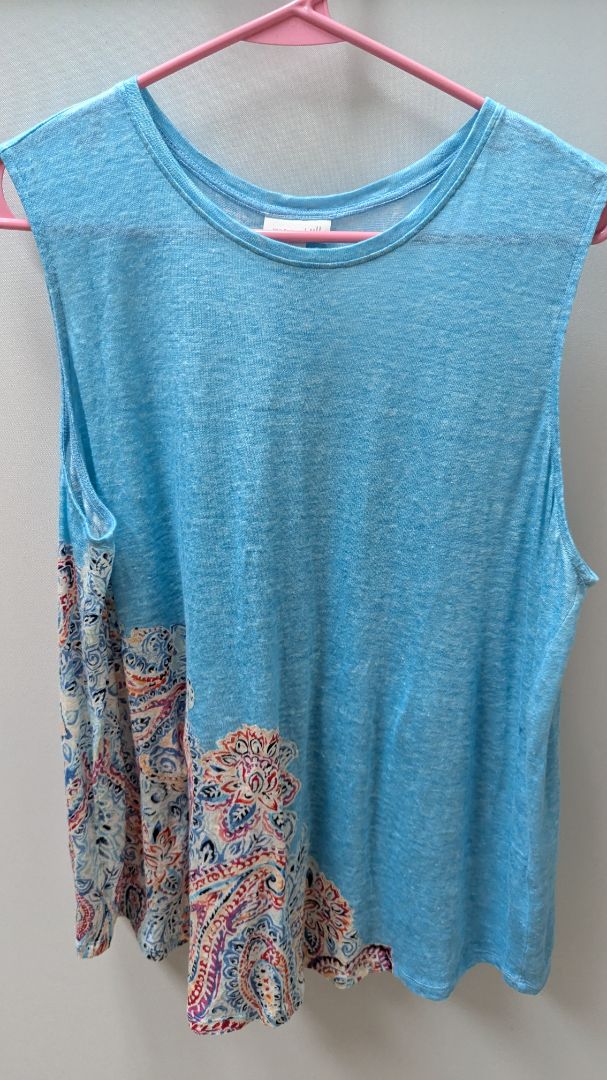 J.Jill Light Blue Paisley "Love Linen" Tank