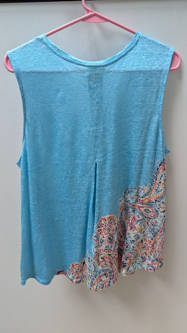 J.Jill Light Blue Paisley "Love Linen" Tank