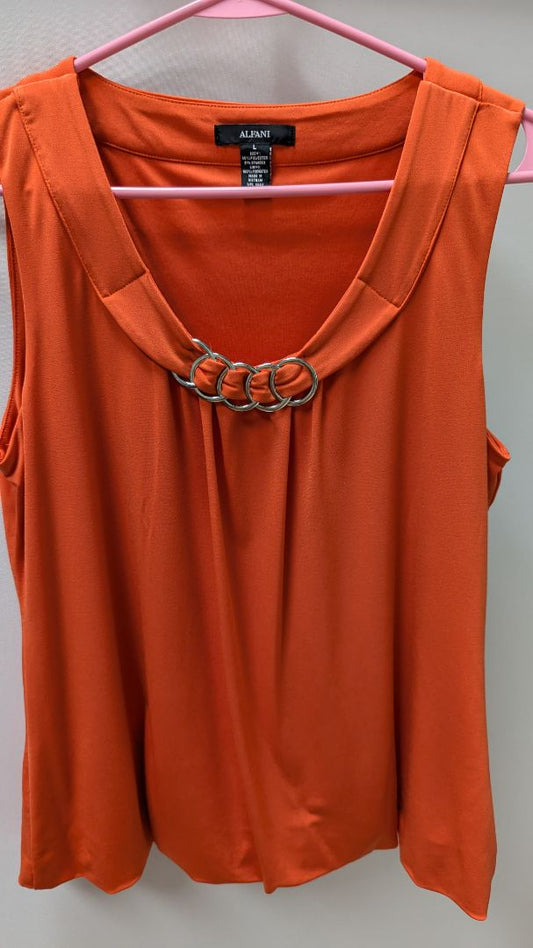 Alfani Orange/Silver Ring Sleeveless Blouse