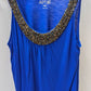 Apt. 9 Blue Beaded Neckline Tank