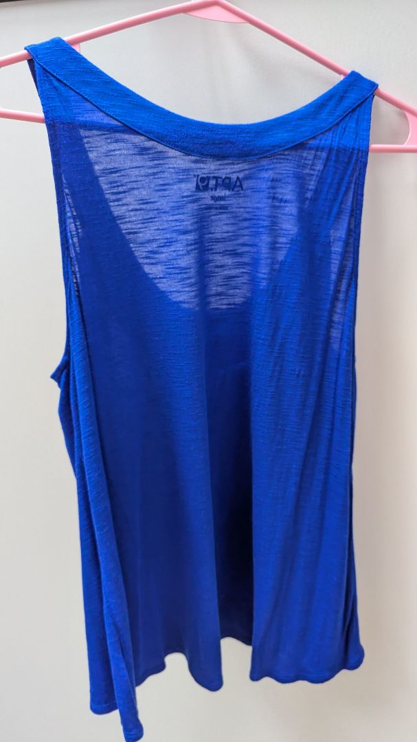 Apt. 9 Blue Beaded Neckline Tank