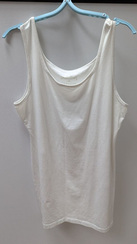 Peruvian Connection White Knit Tank