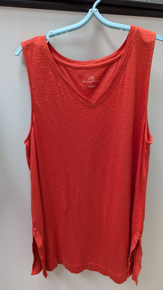 J.Jill Orange "Pima V-Neck Sleeveless Tunic" Tank