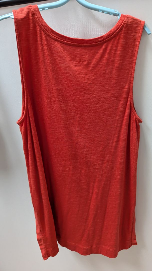 J.Jill Orange "Pima V-Neck Sleeveless Tunic" Tank