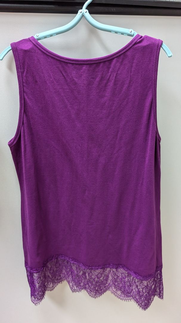 Soft Surroundings Purple Lace Trimmed Tank