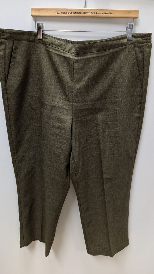 alfred dunner Dark Green Knit Wide Leg Pants