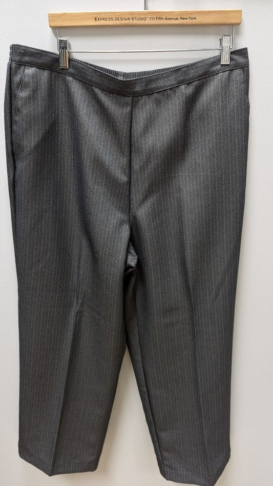 alfred dunner Dark Grey Striped Wide Leg Pants