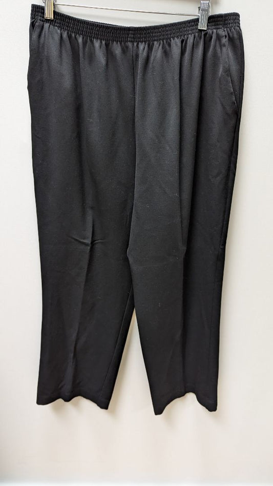 alfred dunner Black Elastic Waist Wide Leg Pants