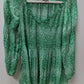 floral & ivy Green/White Patterned Ruched Blouse