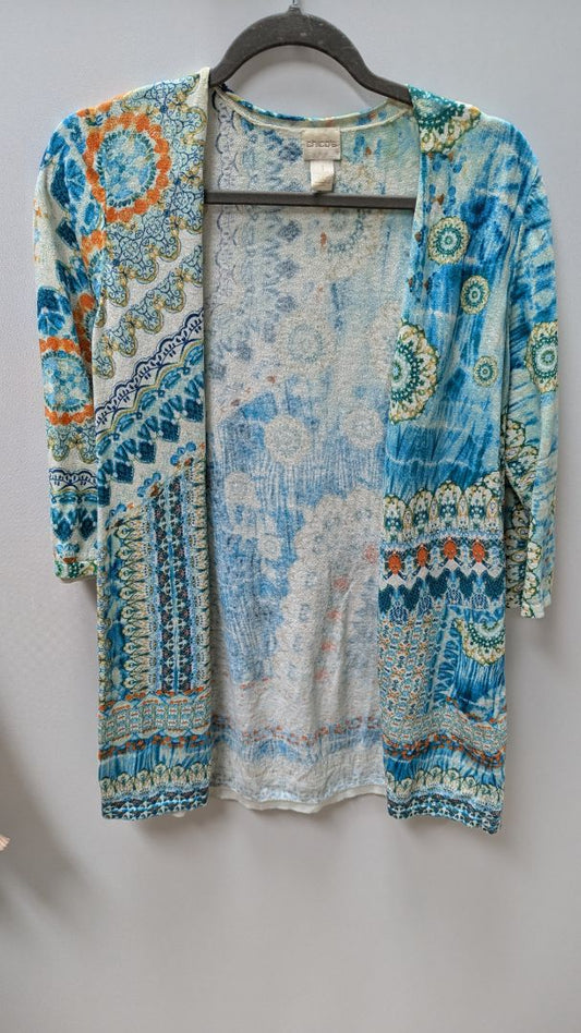 Chico's Blue Mandala Printed Cardigan