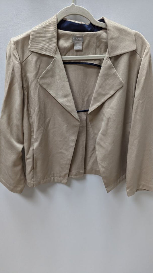 Chico's Light Tan Split-Back Casual Jacket