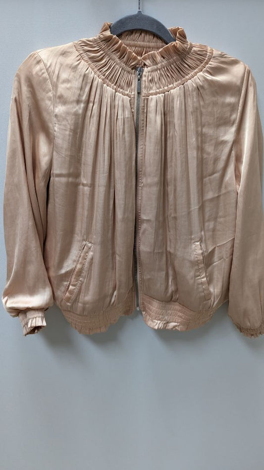 Chico's Light Pink Sateen Bomber Jacket