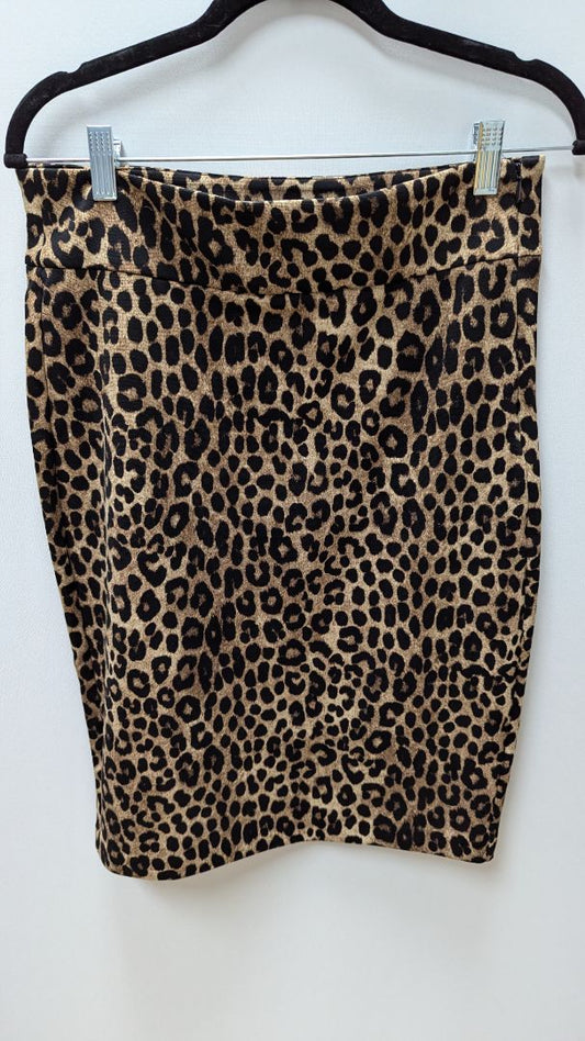 Michael Kors Brown Animal Print Pencil Skirt