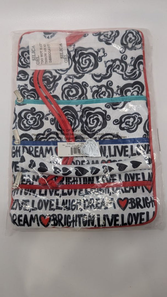 Brighton White/Black/Red Graphic Zippered Pouch