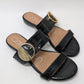 Calvin Klein Black "Senya" Faux Leather Sandals