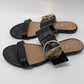 Calvin Klein Black "Senya" Faux Leather Sandals