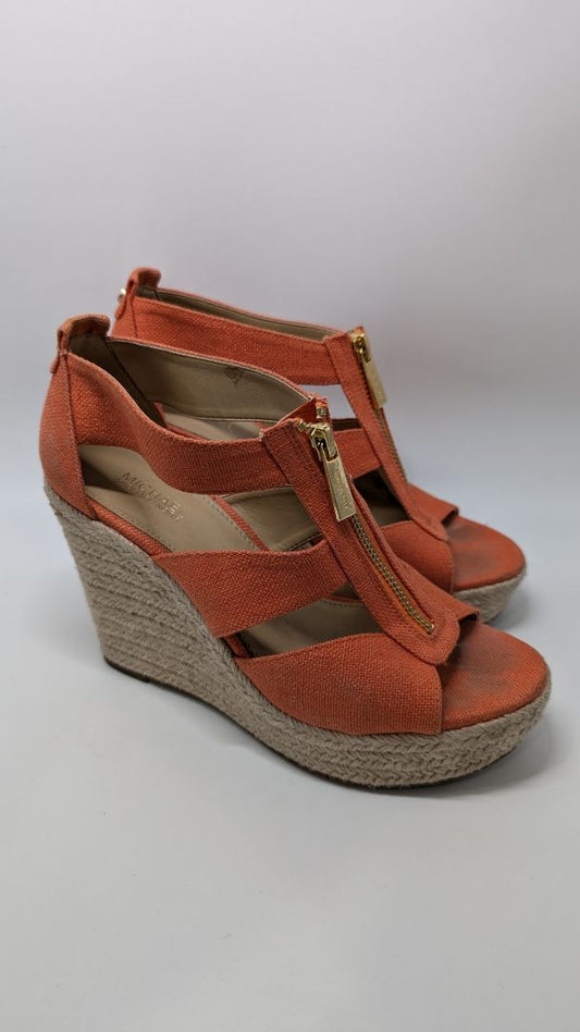 Michael Kors Orange Espadrille Wedges