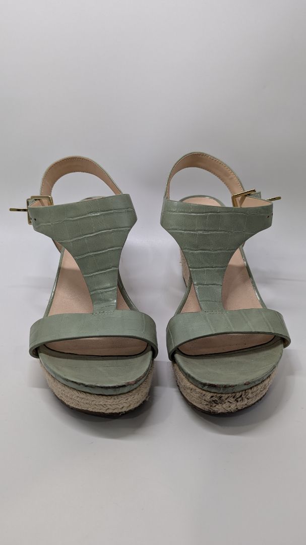 Kenneth Cole Reaction Green Espadrille Wedges