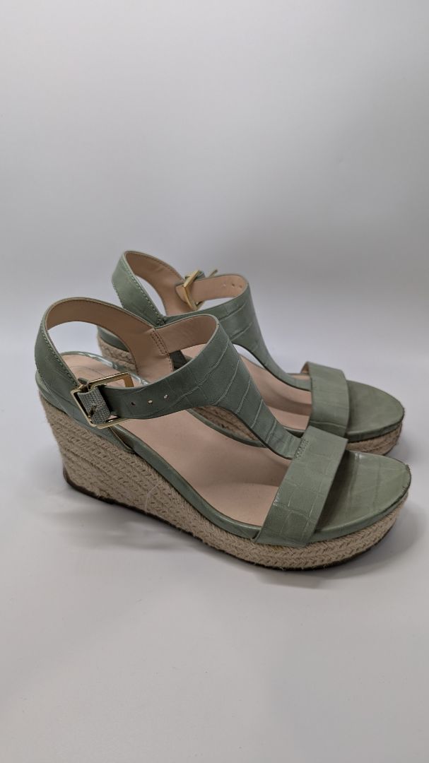 Kenneth Cole Reaction Green Espadrille Wedges