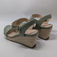 Kenneth Cole Reaction Green Espadrille Wedges