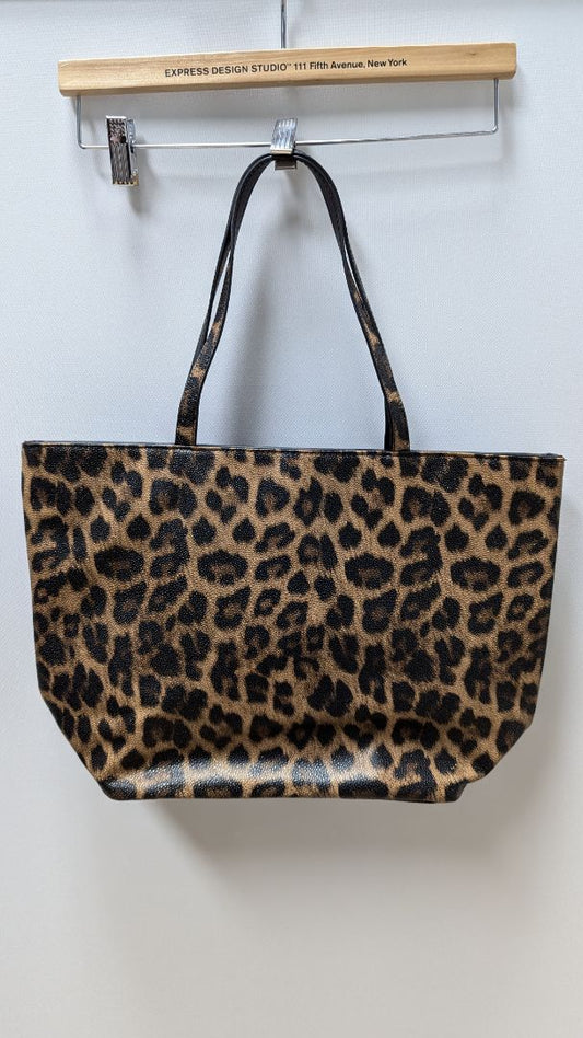 Chico's Brown Shimmer Animal Print Tote Bag