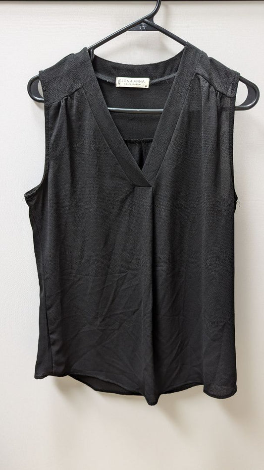 Jon & Anna Contemporary Black V-Neck Sleeveless Blouse